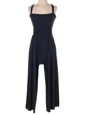 Banana Republic Navy Smocked Wide Leg Jumpsuit XS